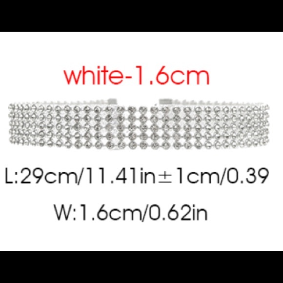 Crystal Rhinestone Choker Necklace - Picture 3 of 4
